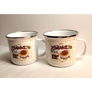 2 Enamelware Vintage Campbell Soup Mugs